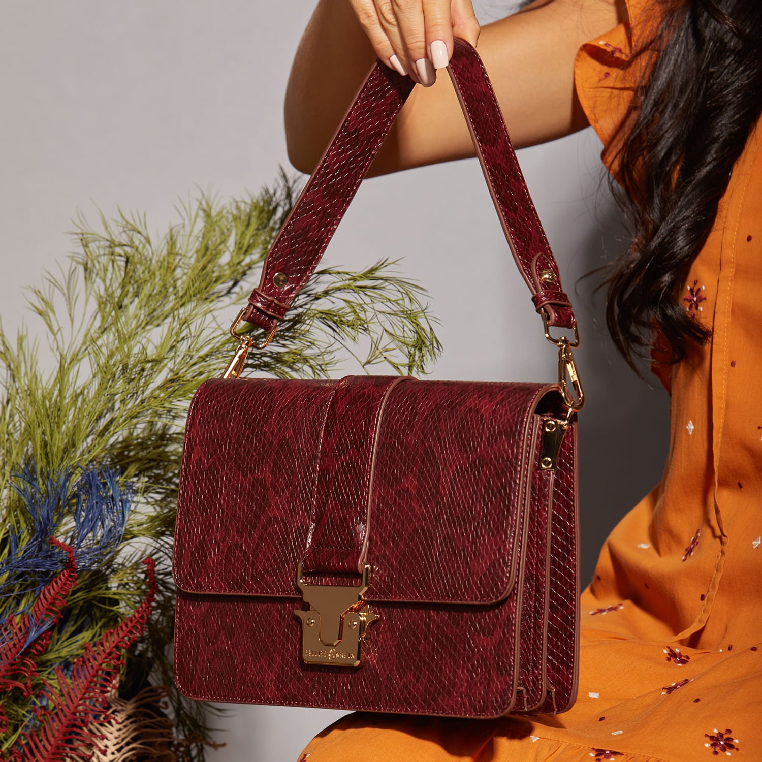 Bolsa Transversal FK579 - Cobra Vinho – Fellipe Krein